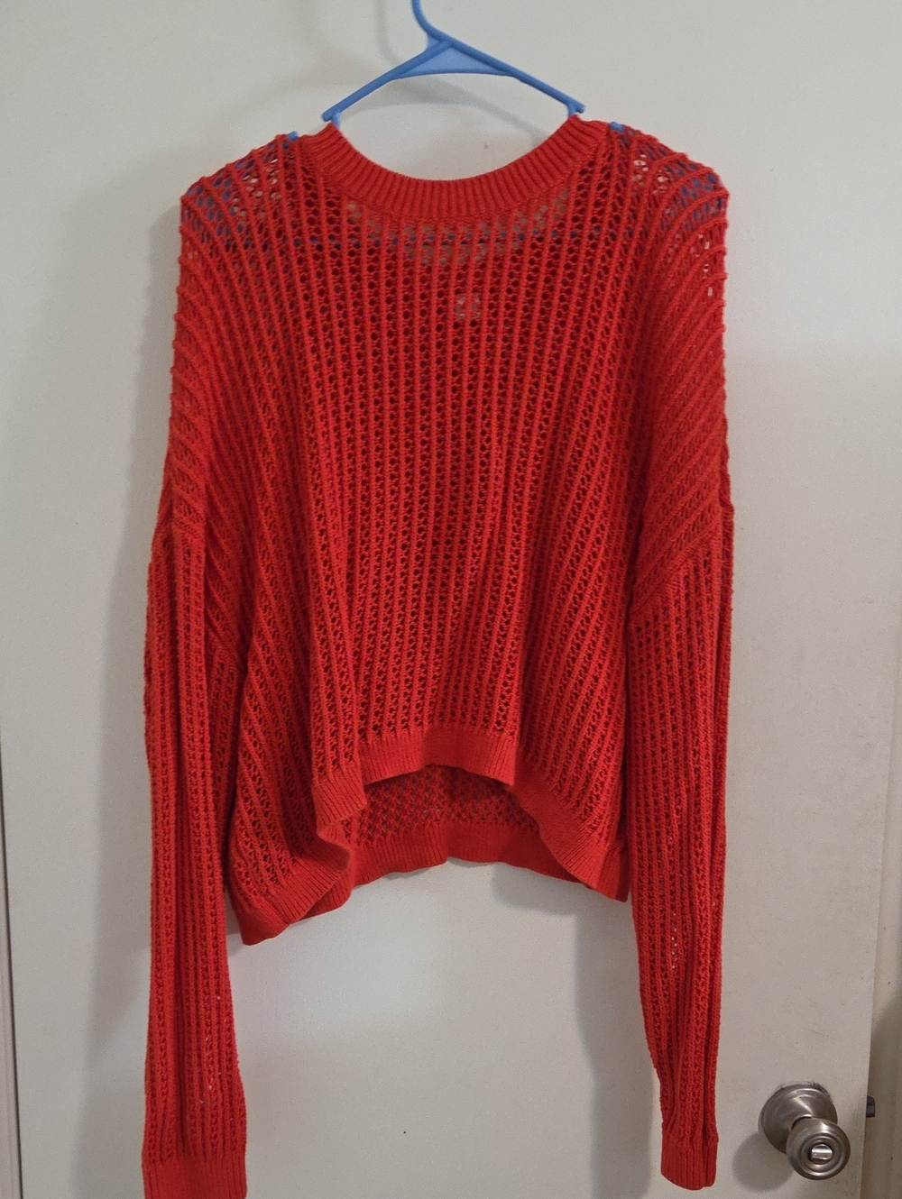 Old Navy Red Open-Weave Crewneck Sweater